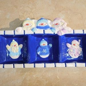 WCL Adorable Snowman Divided Tray 15 X 8